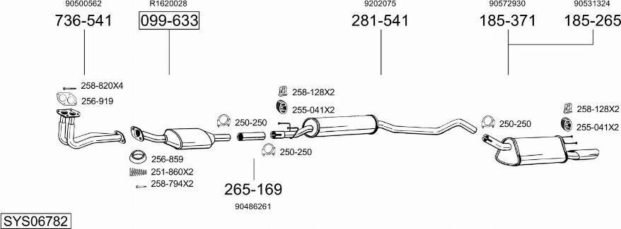 Bosal SYS06782 - Система выпуска ОГ abcparts.ee