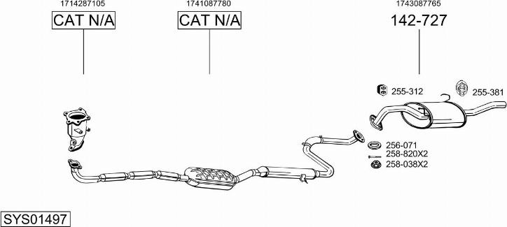 Bosal SYS01497 - Система выпуска ОГ abcparts.ee