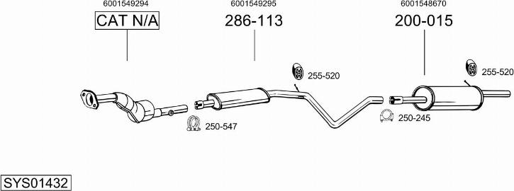 Bosal SYS01432 - Система выпуска ОГ abcparts.ee