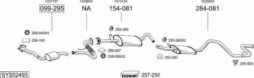 Bosal SYS02493 - Система выпуска ОГ abcparts.ee