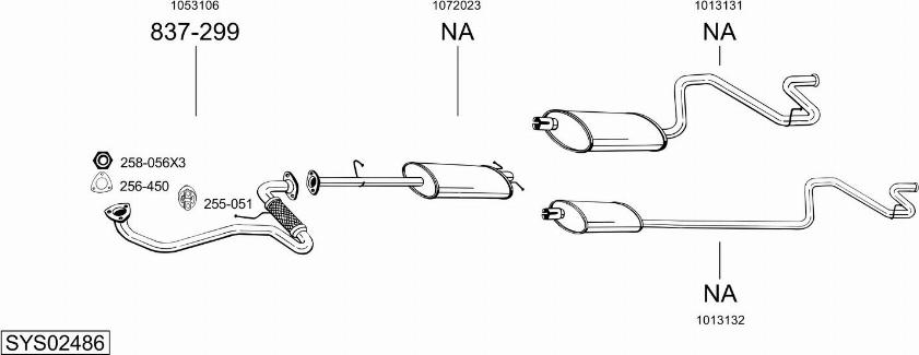 Bosal SYS02486 - Система выпуска ОГ abcparts.ee