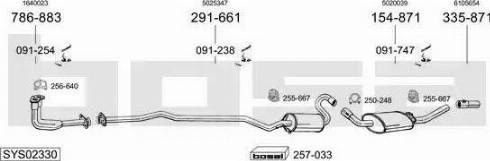 Bosal SYS02330 - Система выпуска ОГ abcparts.ee