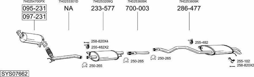 Bosal SYS07662 - Система выпуска ОГ abcparts.ee