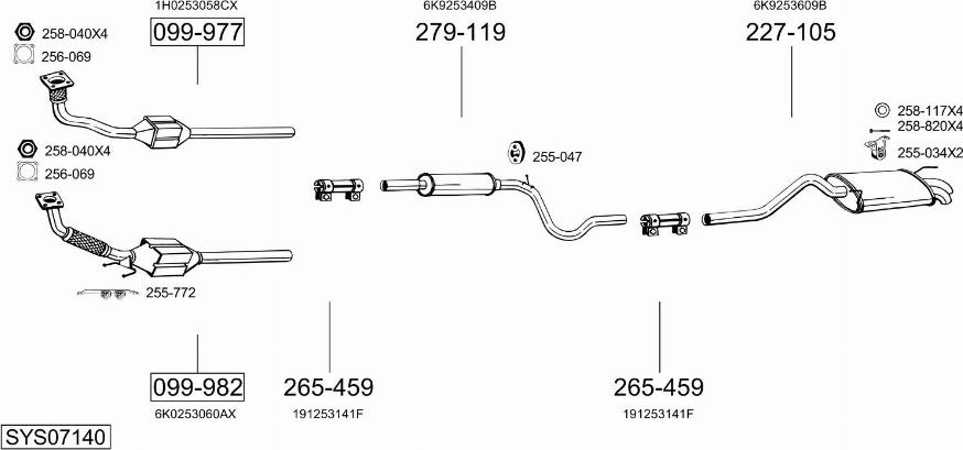 Bosal SYS07140 - Система выпуска ОГ abcparts.ee