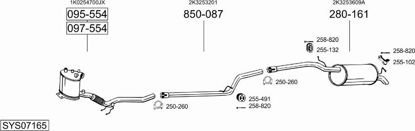 Bosal SYS07165 - Система выпуска ОГ abcparts.ee