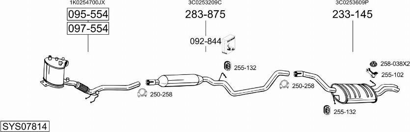 Bosal SYS07814 - Система выпуска ОГ abcparts.ee