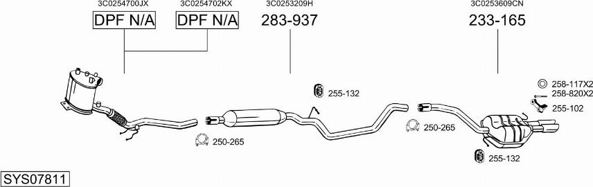 Bosal SYS07811 - Система выпуска ОГ abcparts.ee