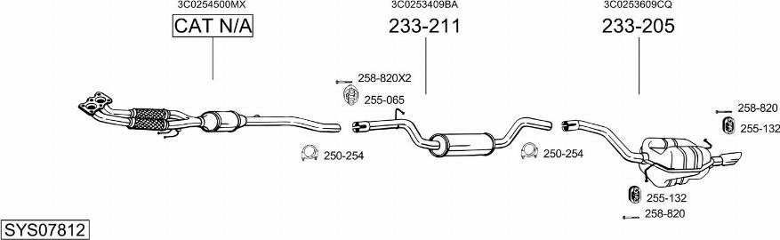 Bosal SYS07812 - Система выпуска ОГ abcparts.ee