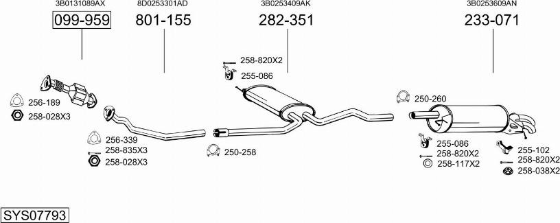Bosal SYS07793 - Система выпуска ОГ abcparts.ee