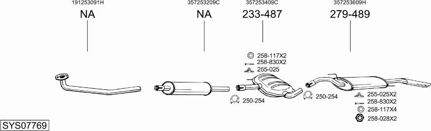 Bosal SYS07769 - Система выпуска ОГ abcparts.ee