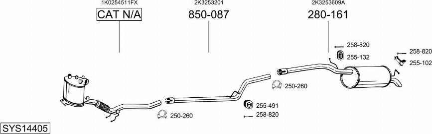 Bosal SYS14405 - Система выпуска ОГ abcparts.ee