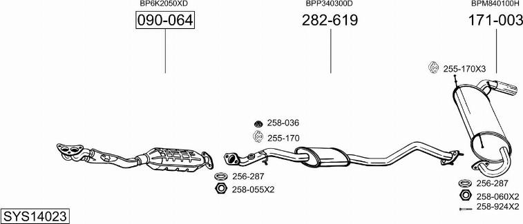 Bosal SYS14023 - Система выпуска ОГ abcparts.ee