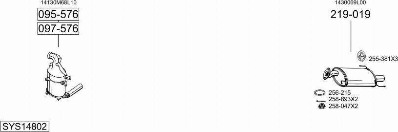 Bosal SYS14802 - Система выпуска ОГ abcparts.ee