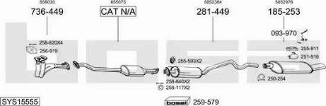 Bosal SYS15555 - Система выпуска ОГ abcparts.ee