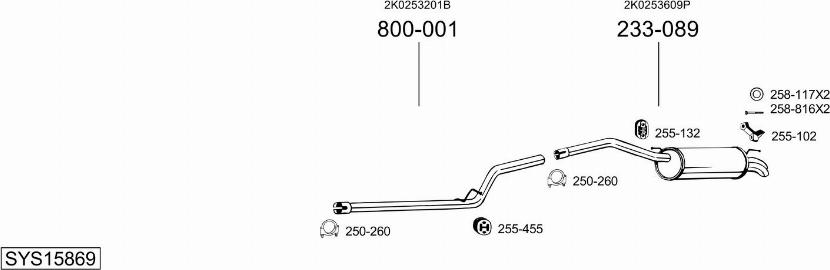 Bosal SYS15869 - Система выпуска ОГ abcparts.ee
