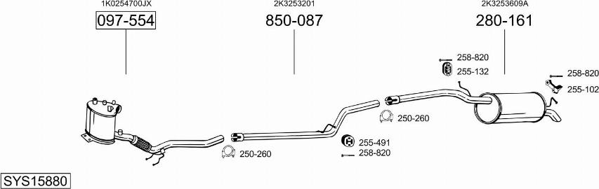 Bosal SYS15880 - Система выпуска ОГ abcparts.ee