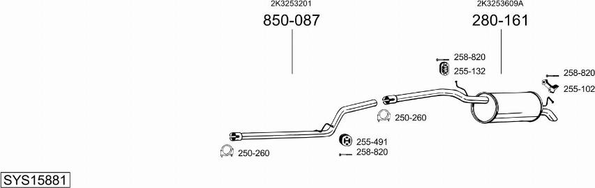 Bosal SYS15881 - Система выпуска ОГ abcparts.ee