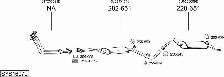 Bosal SYS16979 - Система выпуска ОГ abcparts.ee
