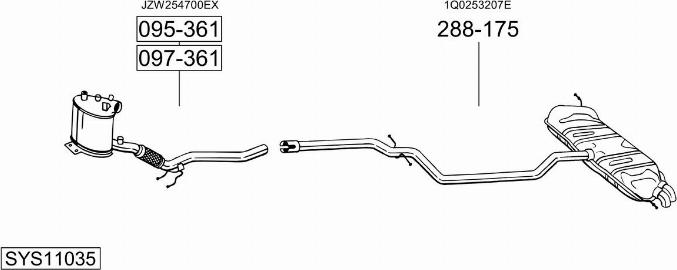 Bosal SYS11035 - Система выпуска ОГ abcparts.ee