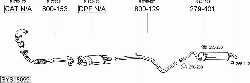Bosal SYS18099 - Система выпуска ОГ abcparts.ee