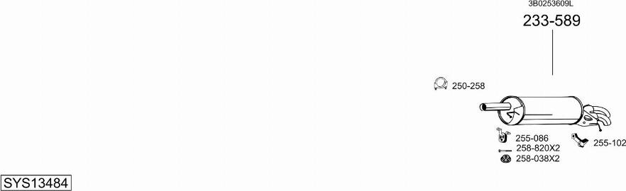 Bosal SYS13484 - Система выпуска ОГ abcparts.ee