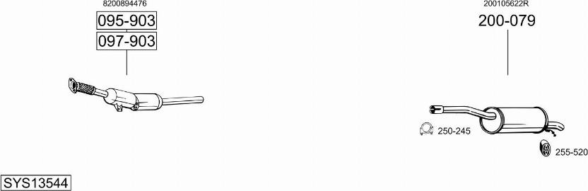 Bosal SYS13544 - Система выпуска ОГ abcparts.ee