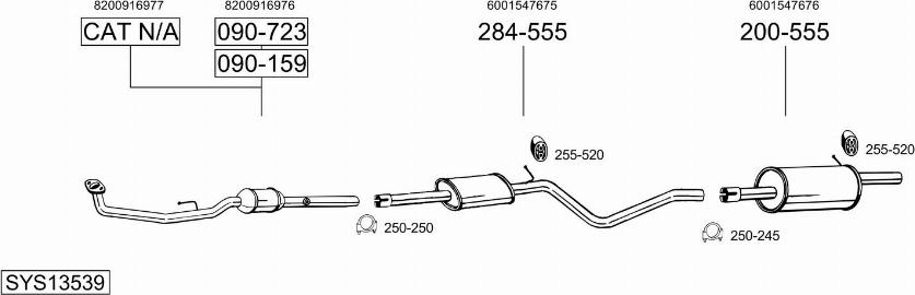 Bosal SYS13539 - Система выпуска ОГ abcparts.ee