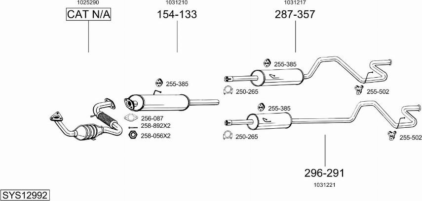 Bosal SYS12992 - Система выпуска ОГ abcparts.ee