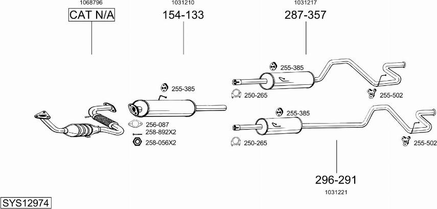 Bosal SYS12974 - Система выпуска ОГ abcparts.ee