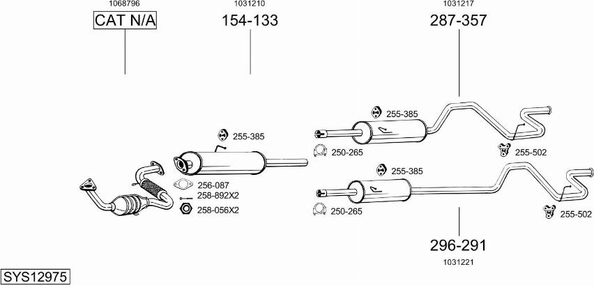 Bosal SYS12975 - Система выпуска ОГ abcparts.ee