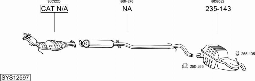 Bosal SYS12597 - Система выпуска ОГ abcparts.ee