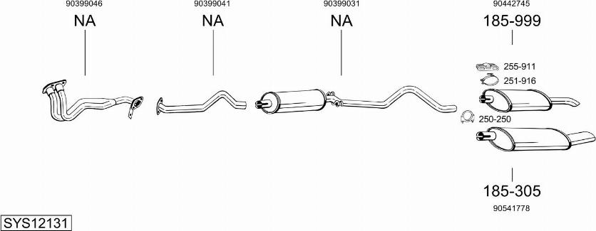 Bosal SYS12131 - Система выпуска ОГ abcparts.ee
