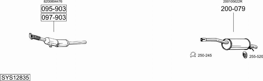 Bosal SYS12835 - Система выпуска ОГ abcparts.ee