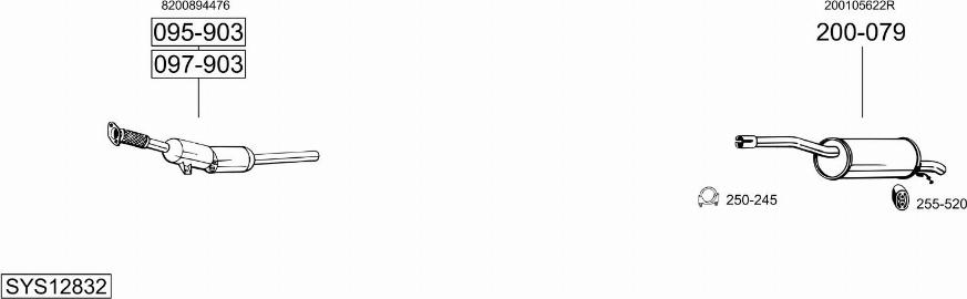 Bosal SYS12832 - Система выпуска ОГ abcparts.ee