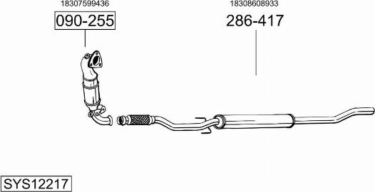 Bosal SYS12217 - Система выпуска ОГ abcparts.ee