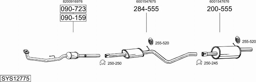 Bosal SYS12775 - Система выпуска ОГ abcparts.ee