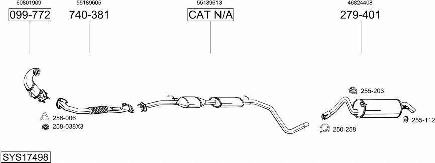 Bosal SYS17498 - Система выпуска ОГ abcparts.ee