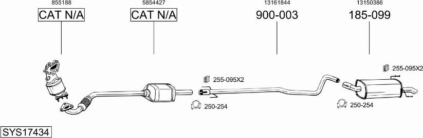 Bosal SYS17434 - Система выпуска ОГ abcparts.ee