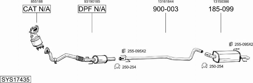 Bosal SYS17435 - Система выпуска ОГ abcparts.ee