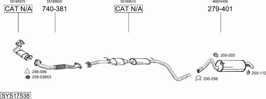 Bosal SYS17538 - Система выпуска ОГ abcparts.ee