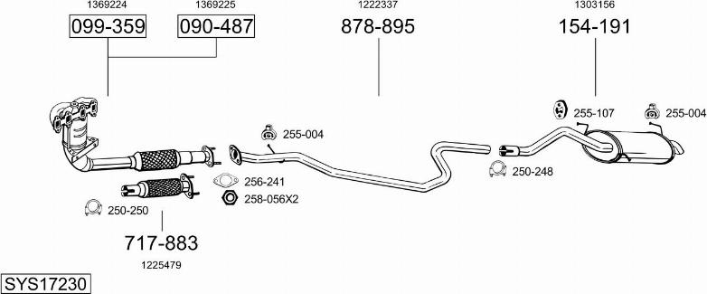 Bosal SYS17230 - Система выпуска ОГ abcparts.ee