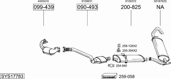 Bosal SYS17783 - Система выпуска ОГ abcparts.ee