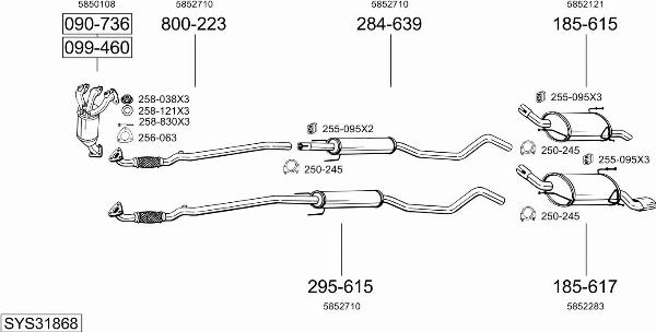 Bosal SYS31868 - Система выпуска ОГ abcparts.ee