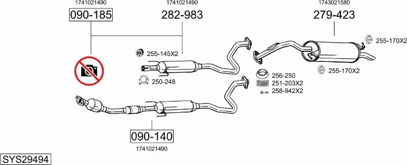 Bosal SYS29494 - Система выпуска ОГ abcparts.ee