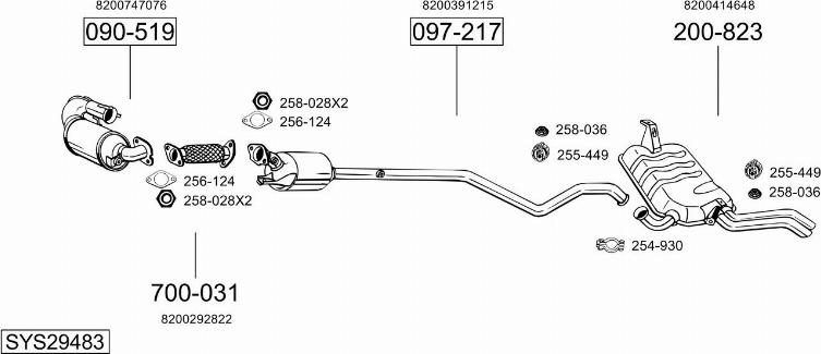 Bosal SYS29483 - Система выпуска ОГ abcparts.ee