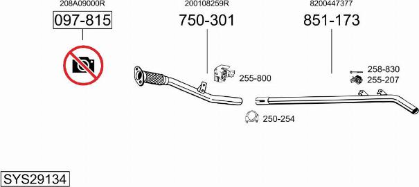 Bosal SYS29134 - Система выпуска ОГ abcparts.ee