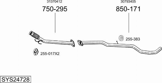 Bosal SYS24728 - Система выпуска ОГ abcparts.ee