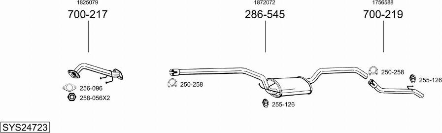 Bosal SYS24723 - Система выпуска ОГ abcparts.ee