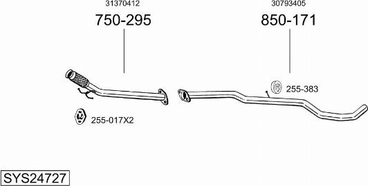 Bosal SYS24727 - Система выпуска ОГ abcparts.ee