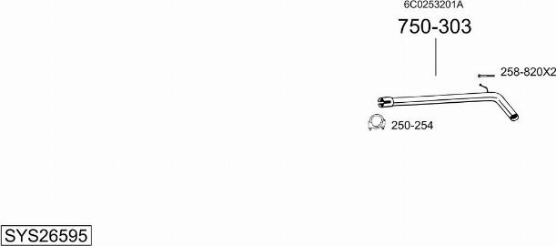 Bosal SYS26595 - Система выпуска ОГ abcparts.ee